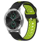 For Garmin VivoMove Luxe 20mm Breathable Two-Color Silicone Watch Band(Black+Lime Green) - 1