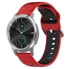 For Garmin VivoMove Luxe 20mm Breathable Two-Color Silicone Watch Band(Red+Black) - 1