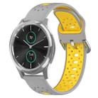 For Garmin VivoMove Luxe 20mm Breathable Two-Color Silicone Watch Band(Grey+Yellow) - 1