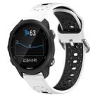 For Garmin Forerunner 245 20mm Breathable Two-Color Silicone Watch Band(White+Black) - 1