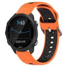 For Garmin Forerunner 245 20mm Breathable Two-Color Silicone Watch Band(Orange+Black) - 1