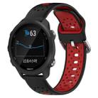 For Garmin Forerunner 245 20mm Breathable Two-Color Silicone Watch Band(Black+Red) - 1