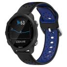 For Garmin Forerunner 245 20mm Breathable Two-Color Silicone Watch Band(Black+Blue) - 1
