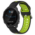 For Garmin Forerunner 245 20mm Breathable Two-Color Silicone Watch Band(Black+Lime Green) - 1