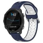 For Garmin Forerunner 245 20mm Breathable Two-Color Silicone Watch Band(Midnight Blue+White) - 1