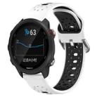 For Garmin Forerunner 245 Music 20mm Breathable Two-Color Silicone Watch Band(White+Black) - 1