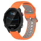 For Garmin Forerunner 245 Music 20mm Breathable Two-Color Silicone Watch Band(Orange+Grey) - 1