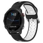 For Garmin Forerunner 245 Music 20mm Breathable Two-Color Silicone Watch Band(Black+White) - 1