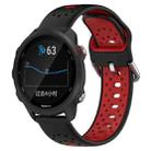 For Garmin Forerunner 245 Music 20mm Breathable Two-Color Silicone Watch Band(Black+Red) - 1