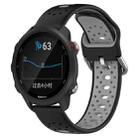 For Garmin Forerunner 245 Music 20mm Breathable Two-Color Silicone Watch Band(Black+Grey) - 1