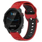 For Garmin Forerunner 245 Music 20mm Breathable Two-Color Silicone Watch Band(Red+Black) - 1