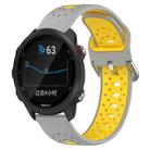 For Garmin Forerunner 245 Music 20mm Breathable Two-Color Silicone Watch Band(Grey+Yellow) - 1