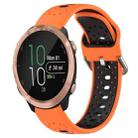 For Garmin Forerunner 645 Music 20mm Breathable Two-Color Silicone Watch Band(Orange+Black) - 1
