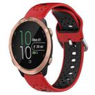 For Garmin Forerunner 645 Music 20mm Breathable Two-Color Silicone Watch Band(Red+Black) - 1