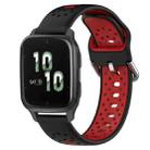For Garmin Forerunner Sq2 20mm Breathable Two-Color Silicone Watch Band(Black+Red) - 1