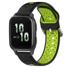 For Garmin Forerunner Sq2 20mm Breathable Two-Color Silicone Watch Band(Black+Lime Green) - 1