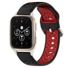For Garmin Forerunner Sq2 Music 20mm Breathable Two-Color Silicone Watch Band(Black+Red) - 1