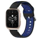 For Garmin Forerunner Sq2 Music 20mm Breathable Two-Color Silicone Watch Band(Black+Blue) - 1