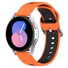 For Samsung Galaxy Watch 5 44mm 20mm Breathable Two-Color Silicone Watch Band(Orange+Black) - 1