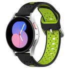 For Samsung Galaxy Watch 5 44mm 20mm Breathable Two-Color Silicone Watch Band(Black+Lime Green) - 1