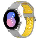 For Samsung Galaxy Watch 5 44mm 20mm Breathable Two-Color Silicone Watch Band(Grey+Yellow) - 1