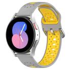 For Samsung Galaxy Watch 5 40mm 20mm Breathable Two-Color Silicone Watch Band(Grey+Yellow) - 1