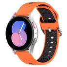 For Samsung Galaxy Watch 5 Pro 45mm 20mm Breathable Two-Color Silicone Watch Band(Orange+Black) - 1