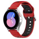 For Samsung Galaxy Watch 4 44mm 20mm Breathable Two-Color Silicone Watch Band(Red+Black) - 1