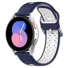 For Samsung Galaxy Watch 4 44mm 20mm Breathable Two-Color Silicone Watch Band(Midnight Blue+White) - 1
