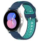 For Samsung Galaxy Watch 4 40mm 20mm Breathable Two-Color Silicone Watch Band(Blue+Teal) - 1