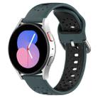 For Samsung  Galaxy Watch 4 Classic 46mm 20mm Breathable Two-Color Silicone Watch Band(Olive Green+Black) - 1