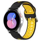 For Samsung Galaxy Watch Active 2 40mm 20mm Breathable Two-Color Silicone Watch Band(Black+Yellow) - 1