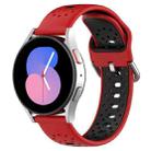 For Samsung Galaxy Watch Active 2 44mm 20mm Breathable Two-Color Silicone Watch Band(Red+Black) - 1