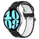 For Samsung Galaxy Watch 6 44mm 20mm Breathable Two-Color Silicone Watch Band(Black+White) - 1