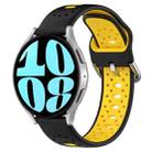 For Samsung Galaxy Watch 6 44mm 20mm Breathable Two-Color Silicone Watch Band(Black+Yellow) - 1