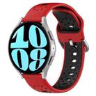 For Samsung Galaxy Watch 6 44mm 20mm Breathable Two-Color Silicone Watch Band(Red+Black) - 1