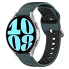 For Samsung Galaxy Watch 6 40mm 20mm Breathable Two-Color Silicone Watch Band(Olive Green+Black) - 1