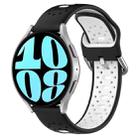 For Samsung Galaxy Watch 6 40mm 20mm Breathable Two-Color Silicone Watch Band(Black+White) - 1