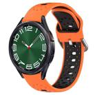 For Samsung Galaxy Watch 6 Classic 47mm 20mm Breathable Two-Color Silicone Watch Band(Orange+Black) - 1