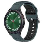 For Samsung Galaxy Watch 6 Classic 47mm 20mm Breathable Two-Color Silicone Watch Band(Olive Green+Black) - 1