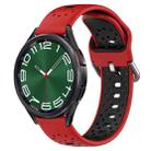 For Samsung Galaxy Watch 6 Classic 47mm 20mm Breathable Two-Color Silicone Watch Band(Red+Black) - 1