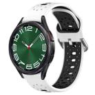 For Samsung Galaxy Watch 6 Classic 43mm 20mm Breathable Two-Color Silicone Watch Band(White+Black) - 1