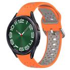 For Samsung Galaxy Watch 6 Classic 43mm 20mm Breathable Two-Color Silicone Watch Band(Orange+Grey) - 1