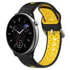 For Amazfit GTR Mini 20mm Breathable Two-Color Silicone Watch Band(Black+Yellow) - 1