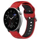 For Amazfit GTR Mini 20mm Breathable Two-Color Silicone Watch Band(Red+Black) - 1