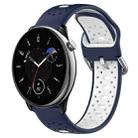 For Amazfit GTR Mini 20mm Breathable Two-Color Silicone Watch Band(Midnight Blue+White) - 1