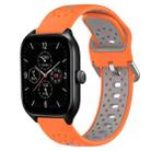 For Amazfit GTS 4 20mm Breathable Two-Color Silicone Watch Band(Orange+Grey) - 1