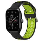 For Amazfit GTS 4 20mm Breathable Two-Color Silicone Watch Band(Black+Lime Green) - 1