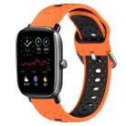 For Amazfit GTS 4 Mini 20mm Breathable Two-Color Silicone Watch Band(Orange+Black) - 1