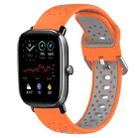 For Amazfit GTS 4 Mini 20mm Breathable Two-Color Silicone Watch Band(Orange+Grey) - 1